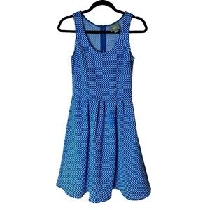 Anthropologie Maeve Caldera Polka Dot Midi Dress X-Small Stretch Rockabilly